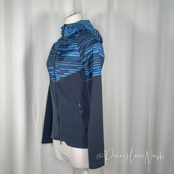 Nike Running Fanatic Dri Fit Full Zip Hoodie Size S Blue - Picture 7 of 9